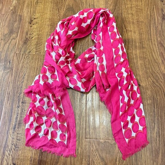 Kate Spade Seasonless Dot Oblong Scarf begonia bloom - Picture 2 of 4